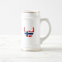 Norwegian flag of Norway viking helmet Coffee Mugs