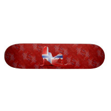 Norwegian Girl Silhouette Flag Skate Decks