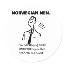 Norwegian Men Are The Best Round Stickers