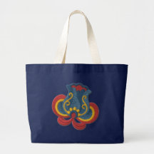 Norwegian Rosemaling Tulip Canvas Bag