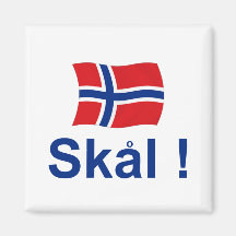 Norwegian Skal! (Cheers) Refrigerator Magnets