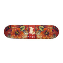 Norwich Terrier - Autumn Flower Design Skate Deck