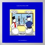 Noseless Snowman Bunny Suspect Funny Poster posters