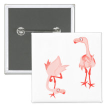 Nosey flamingo button