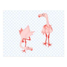 Nosey flamingo post card