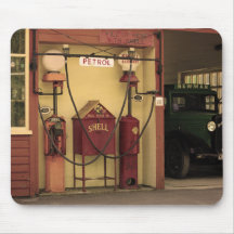 Nostalgic Gas Station Mouse Pad