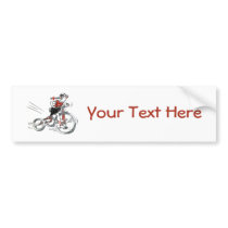 Nostalgic Girl on Tricycle Bumper Sticker