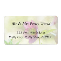 Nostalgic Hellebore Flower Art Shipping Labels