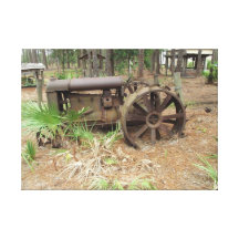 Nostalgic old tractor canvas print