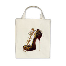 "Not Afraid of Heights" Tres Chic High Heel Design Canvas Bag