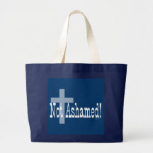 Not Ashamed! Romans 1:16 (with Cross) Canvas Bags