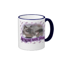 Not before noon (in purple) mug