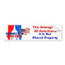 Not Church Property Bumper Stickers