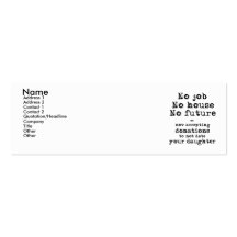 Not Date Your Daughter Donations Profile Card Business Card