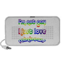 Not Gay Love Rainbows Doodle Portable Speakers
