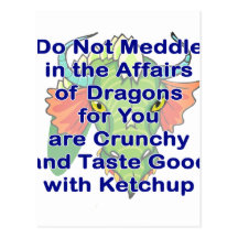 Not Meddle blue Purple dragon Post Card