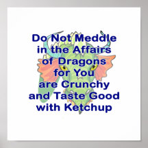 Not Meddle blue Purple dragon Print