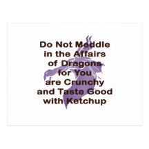 Not Meddle brown Purple dragon Postcard