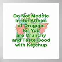 Not meddle green dragon head posters