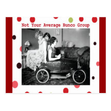 not your average bunco group post card
