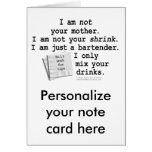 Note Card - I'M A BARTENDER