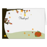 Note de Merci de hibou de Halloween d'automne cartes