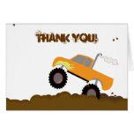 Note de Merci pliée par anniversaire de camion de  cartes