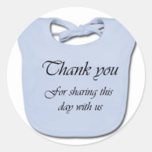 Note de Merci pour des baby showers - bleu Adhésif Rond