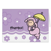 Note de Merci pour le cadeau ou le baby shower de  cartes