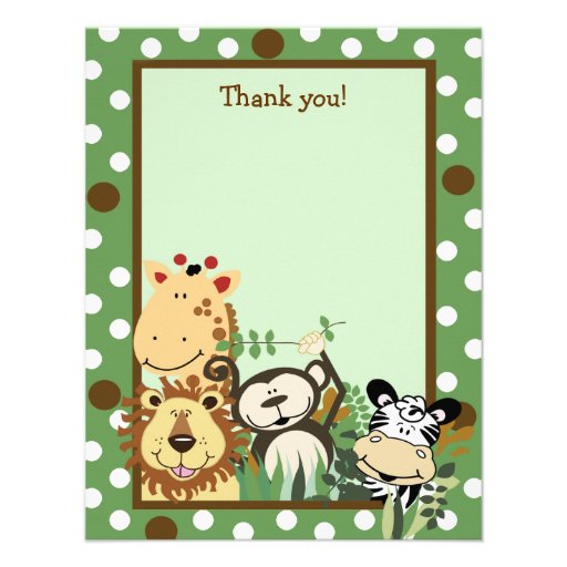 Note plate de Merci d'animaux de VERT d'ÉQUIPAGE d Invitations Personnalisées