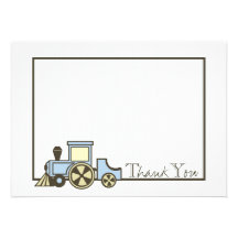 Note plate de Merci de bébé de Choo Choo Invitations Personnalisables