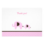 Note plate (rose) de Merci d'éléphant de Dottie invitations