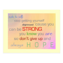note to self [hope] postcard