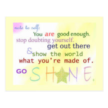 note to self [shine] postcard