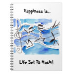 Notebook Journal Diary Anthropomorphic Music Notes