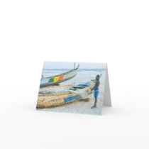 Notecard, Boy with Boat, Ivory Coast, West Africa