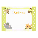 Notes de Merci de baby shower de safari de jungle Cartons D'invitation Personnalisés