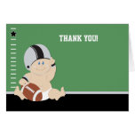 Notes de Merci de bébé du football (noir/gris) cartes