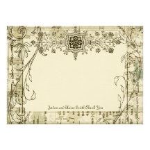 Notes de Merci personnalisées par musique antique  Bristols Personnalisés