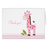 Notes de Merci pliées par girafe rose adorable cartes