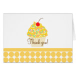 Notes de Merci pliées par petit gâteau délicieux cartes