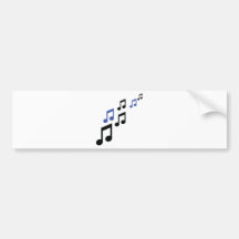 notes de musique de noir bleu autocollant pour voiture