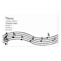 Notes de musique modèles de cartes de visite