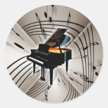 Notes et personnel de piano autocollants