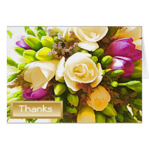 Notes florales de Merci de mariage Carte De Vœux