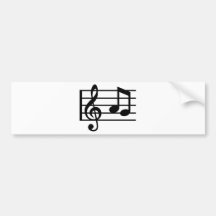 Notes music clef bumper sticker