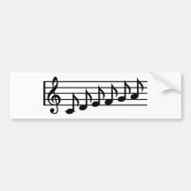 Notes music clef bumper sticker
