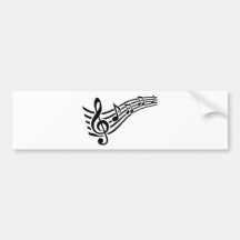 Notes music clef bumper stickers