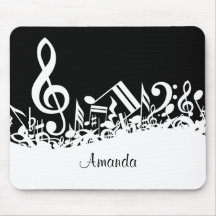 Notes musicales brouillées personnalisables Mousep Tapis De Souris