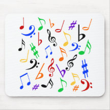 Notes musicales Mousepad - musique multicolore Tapis De Souris